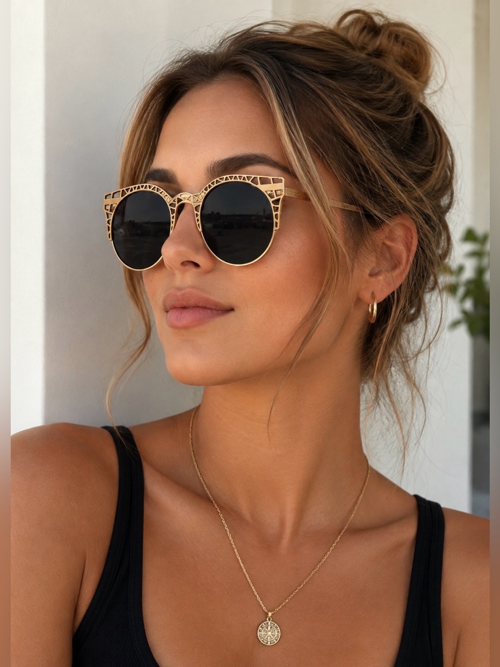 Quay - Gold Statement Sunglasses